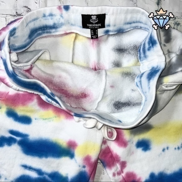 MENS THREADBARE TIE DYE SHORT SET WITH TEE SIZE LARGE TEE SIZE MEDIUM SHORTS - Picture 16 of 16